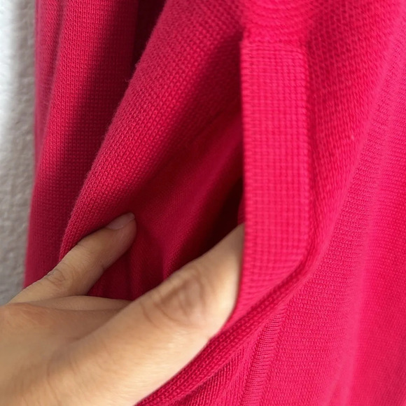 Talbots Petites Rayon Cotton Dark Pink Open Cardigan Sweater Womens Size Large P - Picture 5 of 10